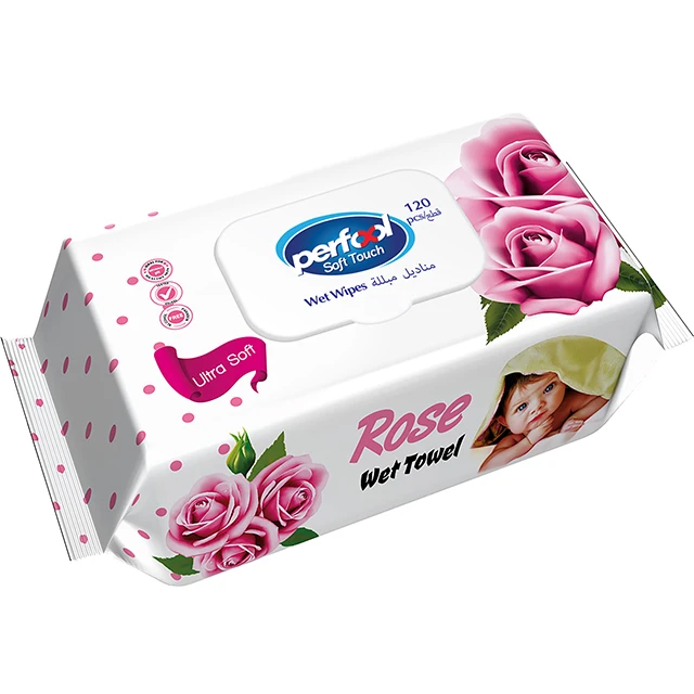 Perfool wet wipes 120 pcs apple, lavender, rose fragrance