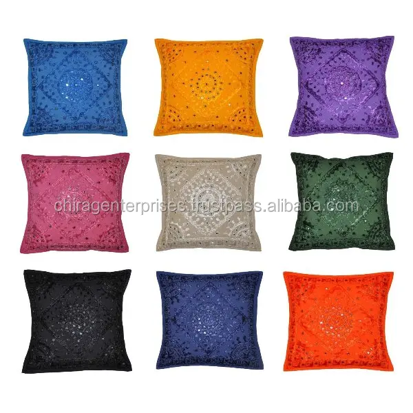 Handmade Elegant Style Trendy and Original Indian Beaded Sequins Cushion Pillow Cover Best Wholesale Price In India