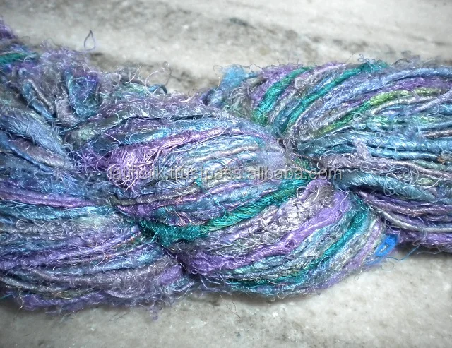 Recycle sari silk yarn Filament Yarn used in sewing, crocheting, knitting, weaving, embroidery, ropemaking, Art and craft