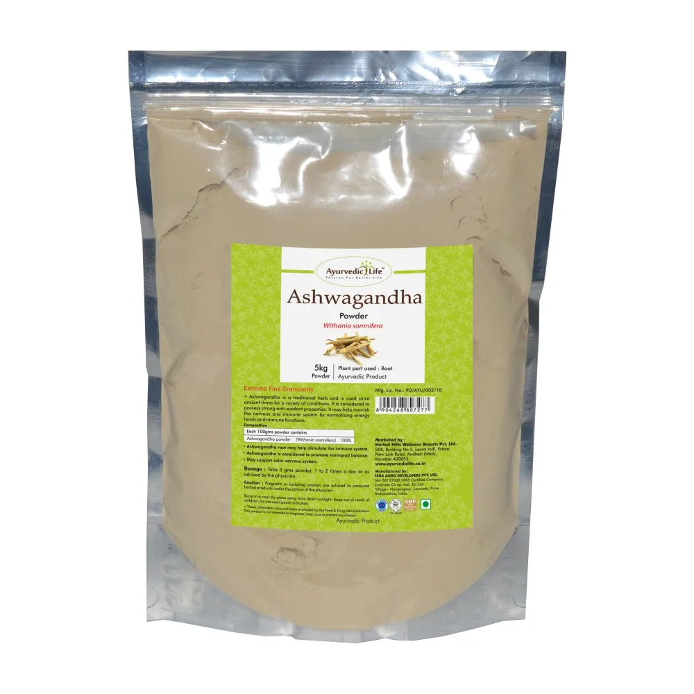 
Ayurvedic Life Ashwagandha Powder 100% Chemical Free - 5 kg Value pack- For Stress Relief, Rejuvenation and vitality 