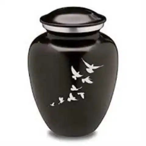 Classic Black Solid Antique Memorial  Metal Brass Adults Human Funeral  Ashes Cremation urns American/European Style