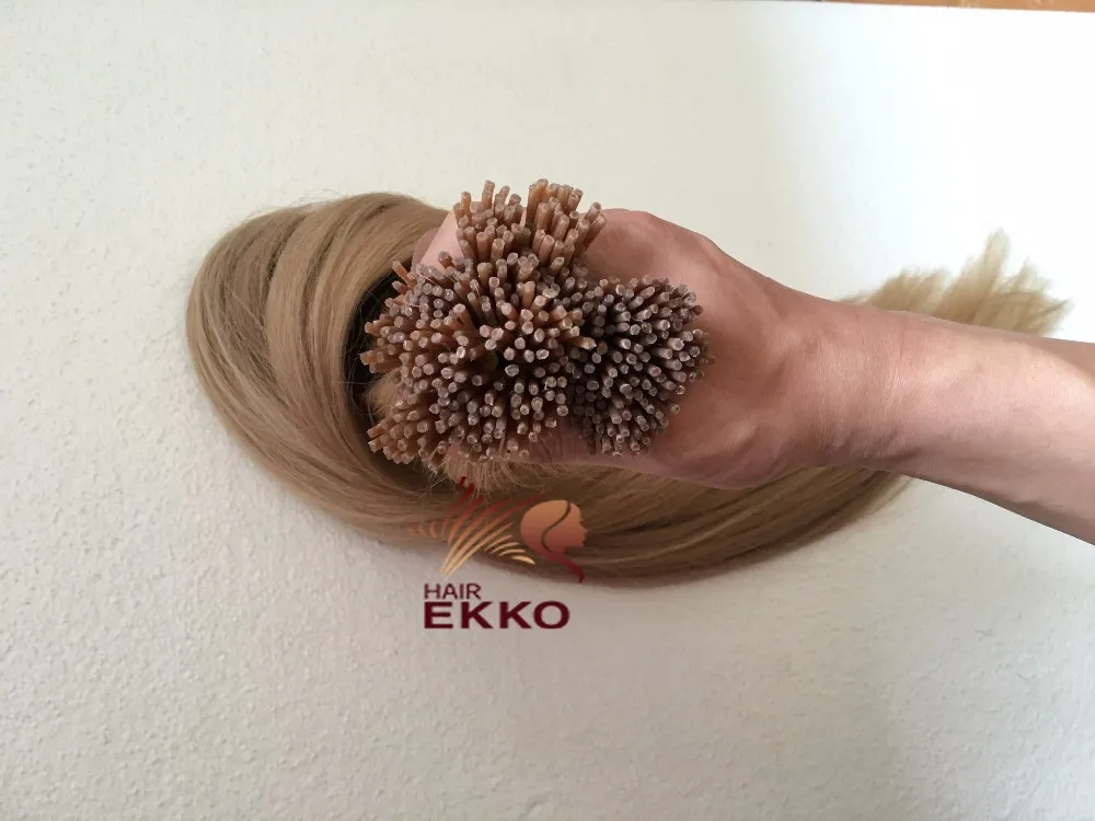  Оптовая продажа недорогие человеческие волосы для наращивания итальянские кератиновые светлые с плоскими кончиками