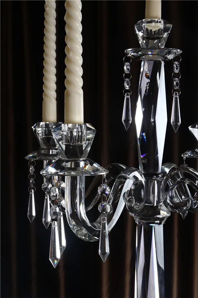 Crystal Curved Arms Candlestick for Wedding Table Centerpieces Decoration Crystal Candle Holder