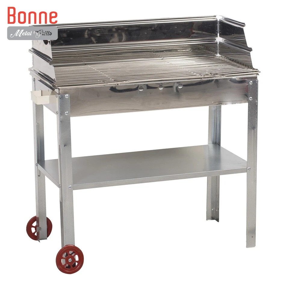 BBQ Grill N80 Trolley Stainless Steel (bonne Metal Grills- G-0505-N80) Charcoal Grills All-season Not Coated 80x40x68 Cm 11 Cm