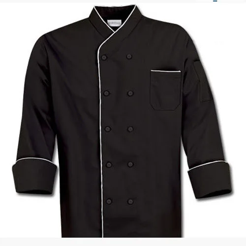 Custom made chef uniform kitchen usage double breasted chef coat for hotel bar restaurants