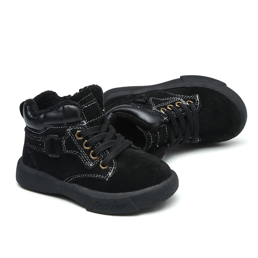 latest black lace up zip up toddler boy ankle boots