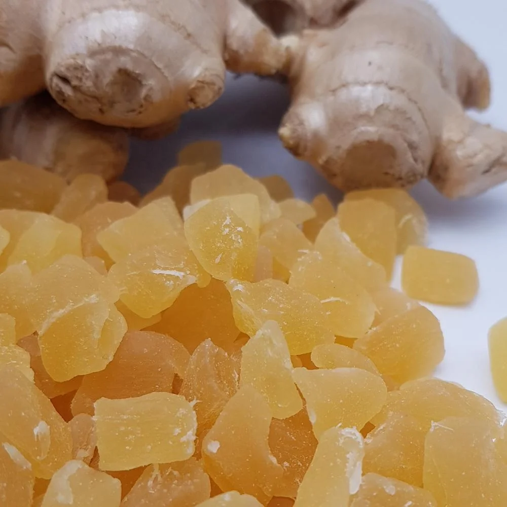 
low sugar Dried dehydrated ginger dices 8-10mm from thailand 