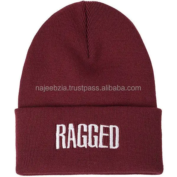 Acrylic Blend Slouchy Cuff Woven Label Ski Cap Skull Knit Winter Hat Custom Beanie hats men women kids sizes  available