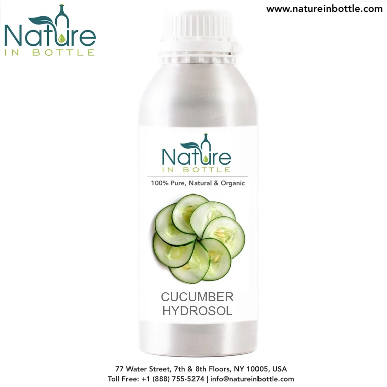 Organic Cucumber Hydrosol | Cucumber Fruit Hydrolat - 100% Pure and Natural at bulk wholesale prices