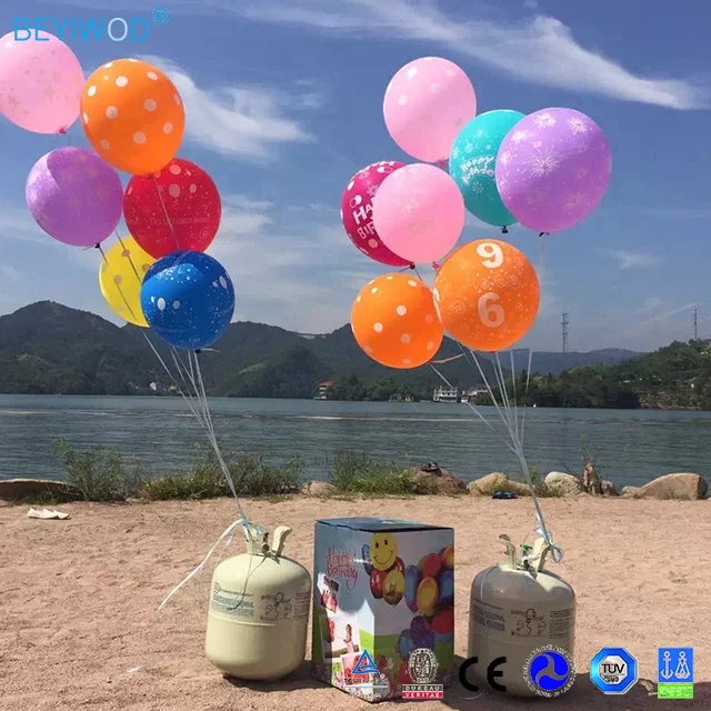 factory supply price high purity helium gas disposable helium tank kit with ribbon & balloons