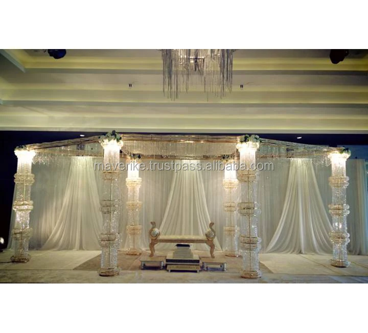 Crystal Wedding Mandap Event & Party Decoration Supplies High quality White wedding stage Royal Wedding mandap