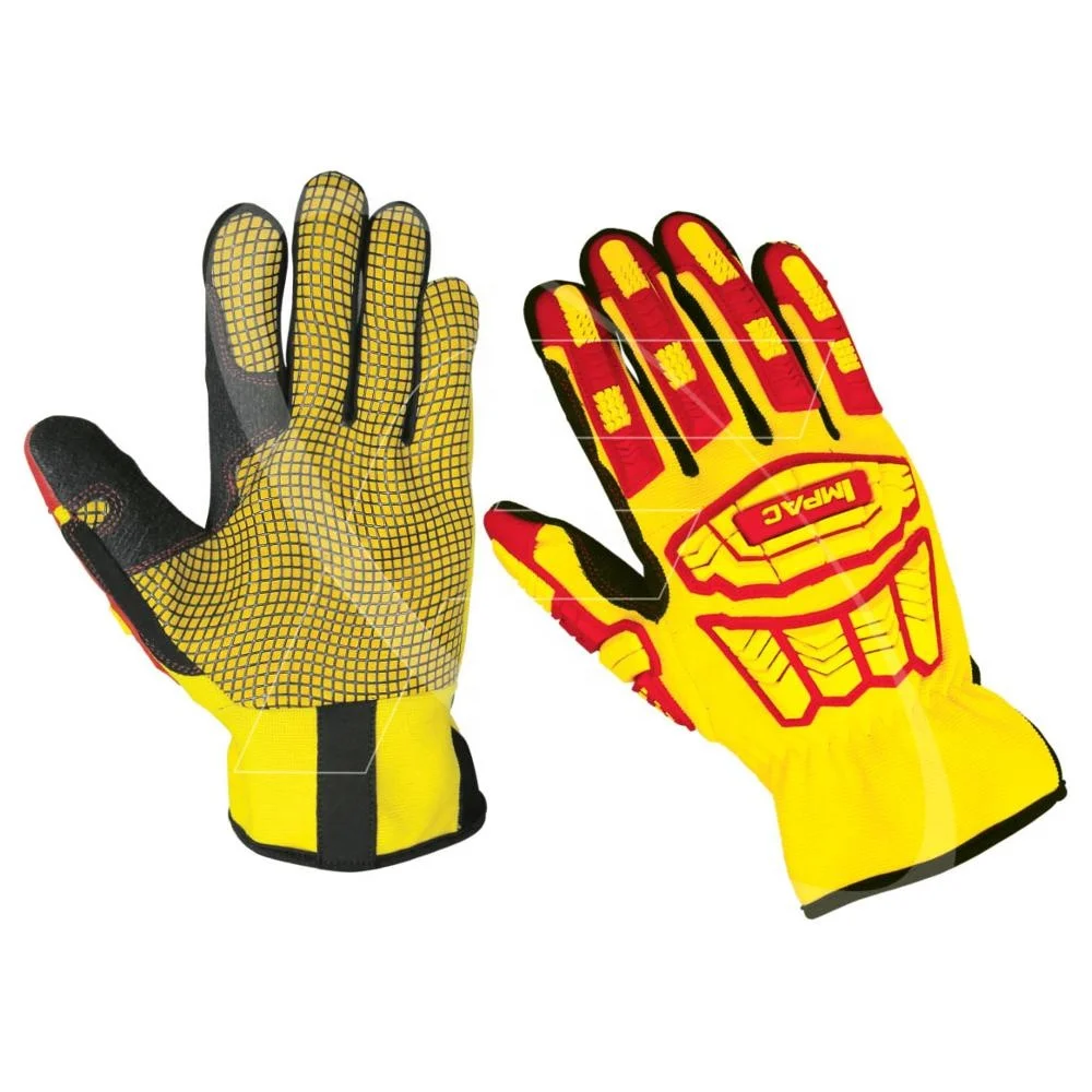 Heavy Duty Industrial Mechanics Anti-Vibration Impact Protection Mechanic Work Gloves Non-Slip For Oilfield Gloves