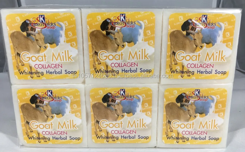 THAI GOAT MILK COLLAGEN WHITENING HERBAL SOAP NATURAL BODY FACE ACNE K BROTHERS