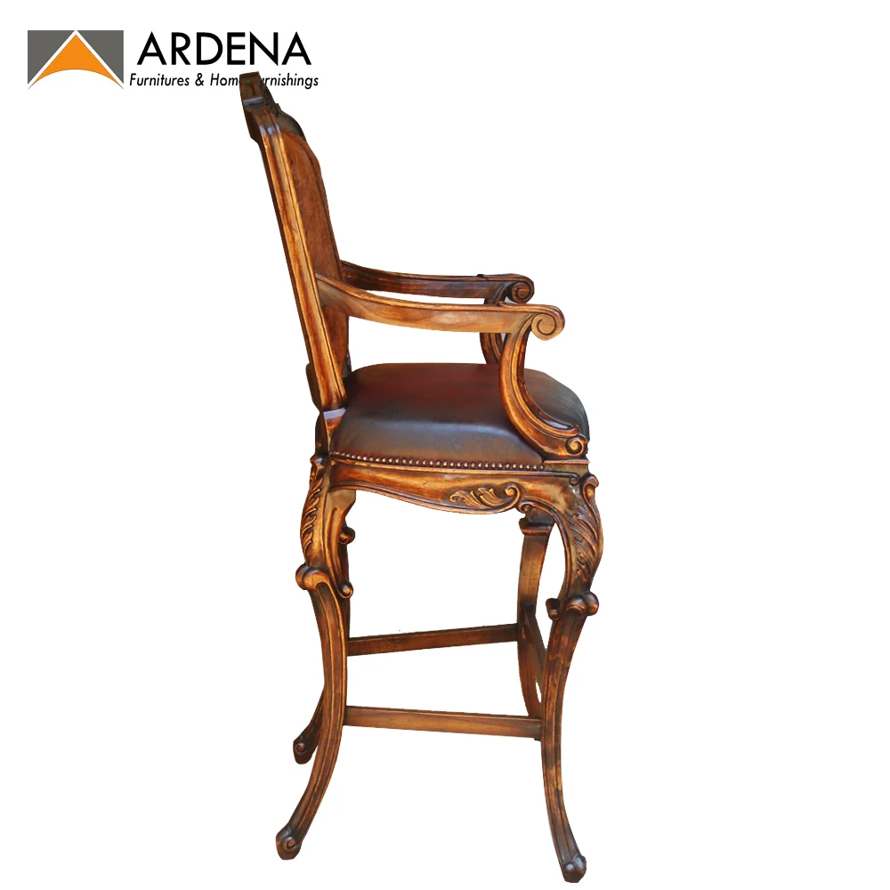 Stool Chair Wood from Solid Wholesale Antique Mid Century High Bar Durable Elegant Commercial Furniture Night Club Furniture T/T