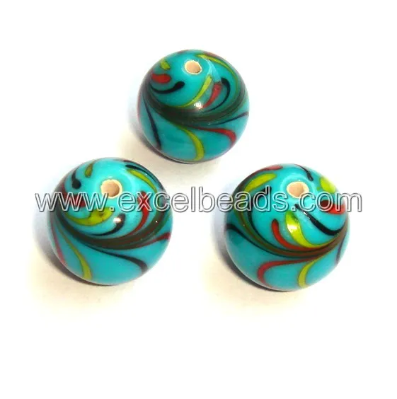Round Glass Beads 12mm  Fancy Beads Lampwrok Glass Beads from wholesale supplier Excel Exports