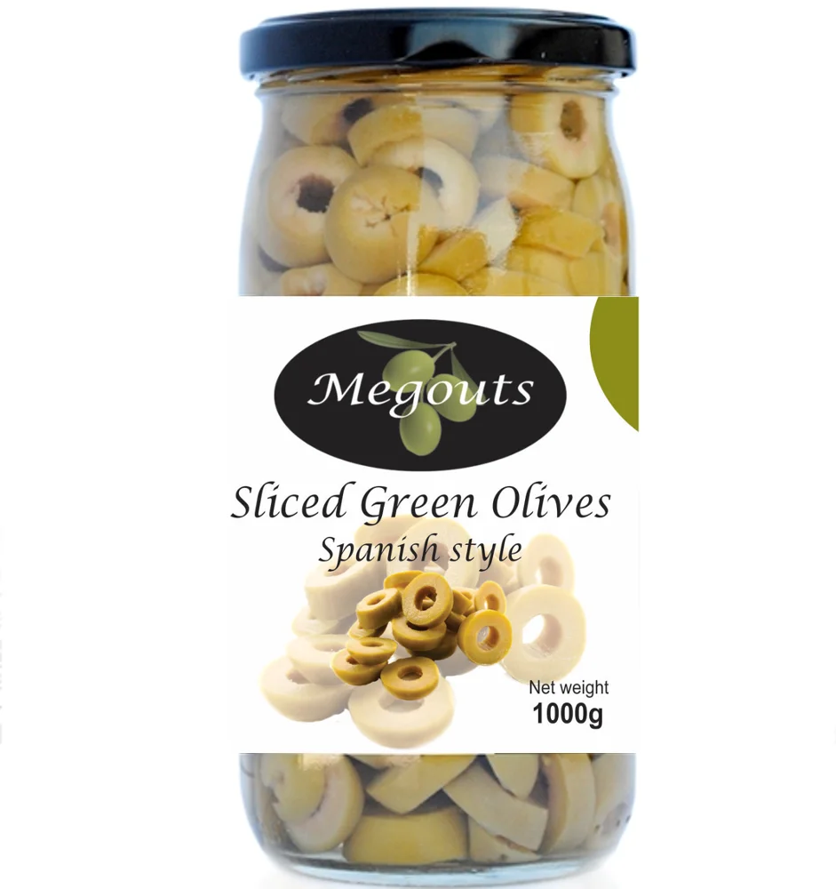 Зеленые оливки в испанском стиле в стеклянной банке 370 г