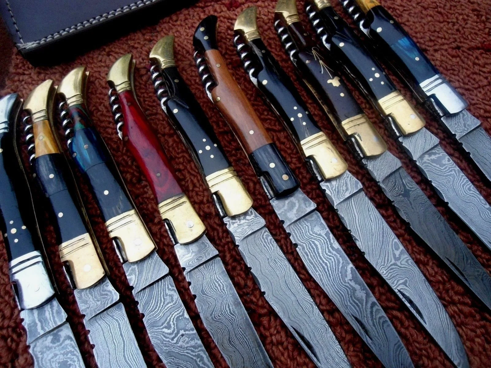 Lot Of Damascus Steel Folding Laguiole Knife DT-18-FK652                                                        .
