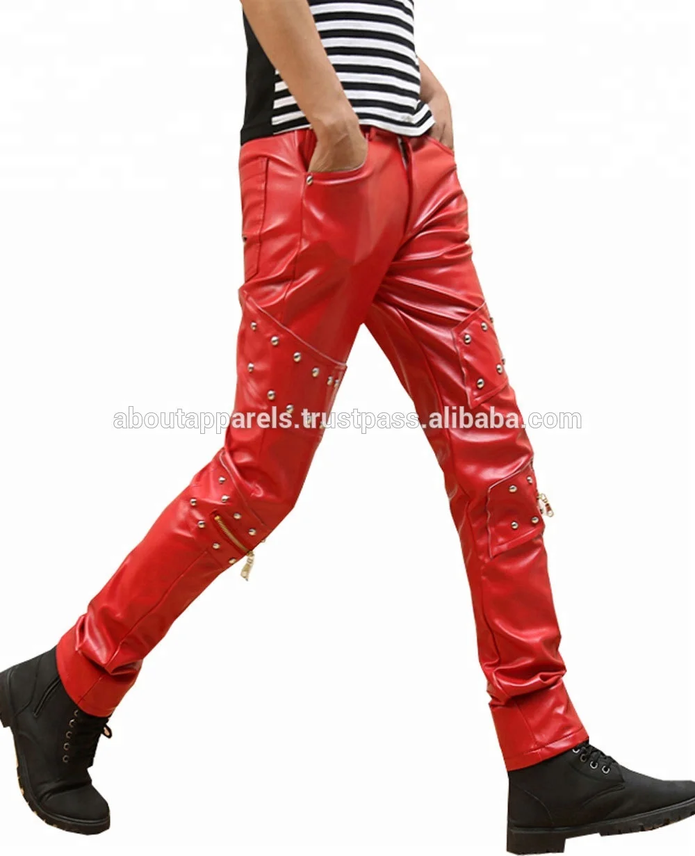 2022 New men 100% Real Genuine Leather Stretch Skinny Pants Leggings Plus Size Slim Trouser