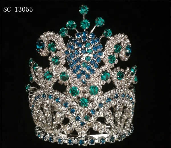 Full Round Peacock Blue Crown Scepter For Sale
