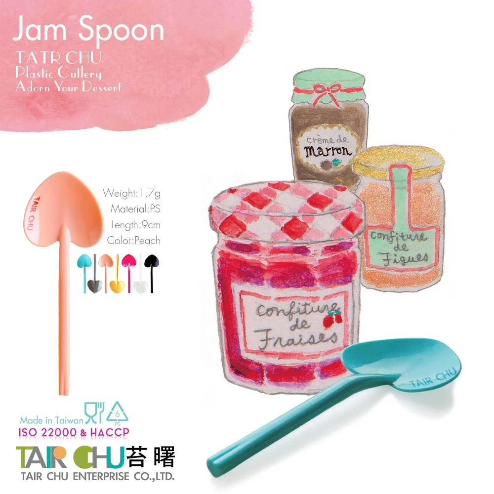 Party Cake Decoration 9cm Heart Shaped Cute Plastic Spoon
