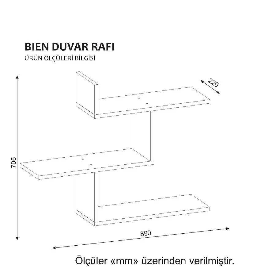 Bien Wooden Modern Deep wall shelf white