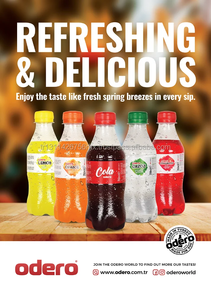 Best Prices Carbonated Drinks COLA Soft Drinks Orange Sparkling Soda Pop Lemon Strawberry 250 ml pet Fresh Beverages