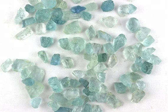 Grade Quality Shining 50 Piece Natural Rough Blue Aquamarine Loose Gemstone Making Jewelry Rough March Birthstone