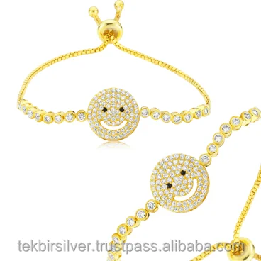 Wholesale Sterling Silver 925 Jewellery Adjustable Bracelet with Zircon