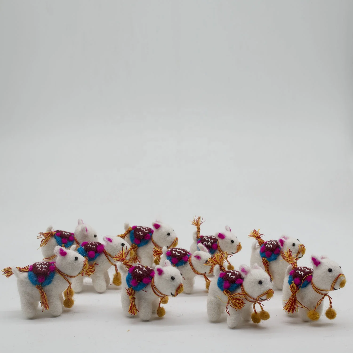 FCS-008 Felt Decorated Animal from Pure New Zealand Wool Christmas Accessories and Crafts Hand Felted by Women Artisan of Nepal