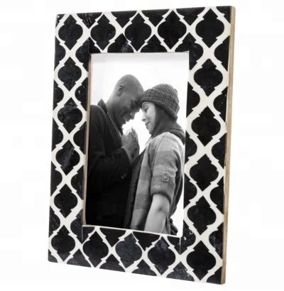 Wholesale modern wooden photo frame molding in black white walnut silver gold with gold stripe for decorative picture frames