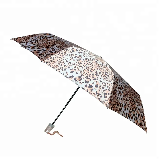 hot sale Wholesale mini fashion leopard printing ladies folding umbrella