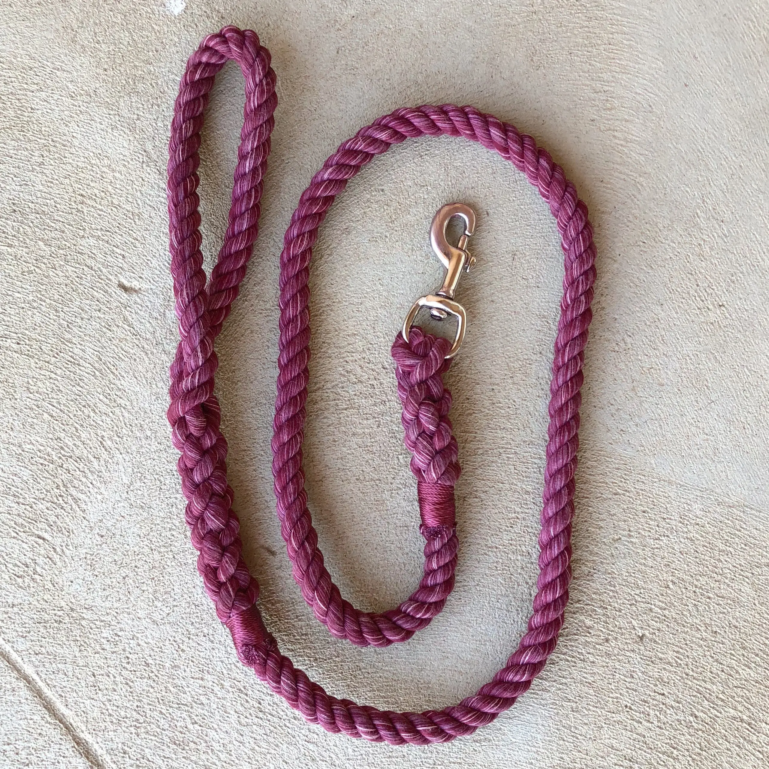 Berry Solid Rope Dog Leash