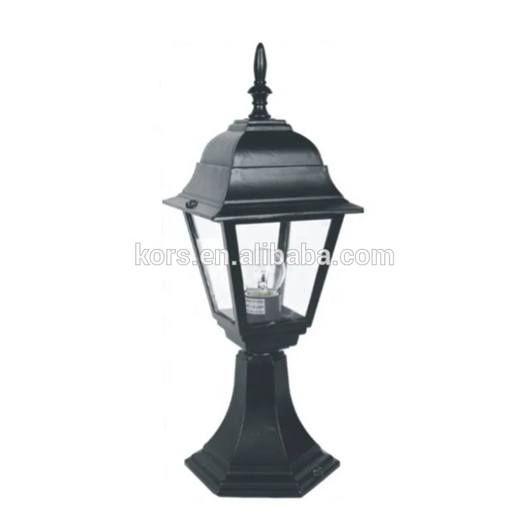 
pillar light outdoor brick lantern lights aluminum glass garden main gate fence post lighting 