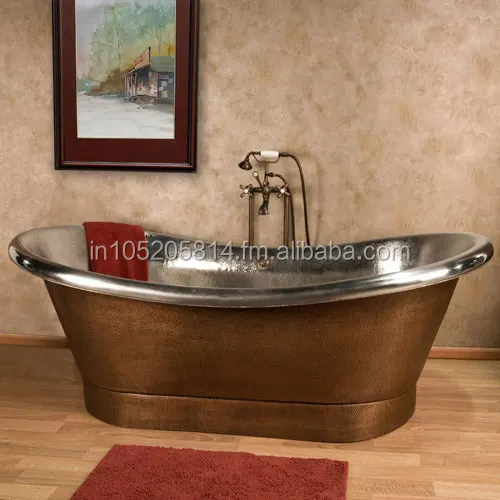 Handmade Pure Solid Copper Freestanding Claw Foot Bath Tub 5.5 Antique Copper