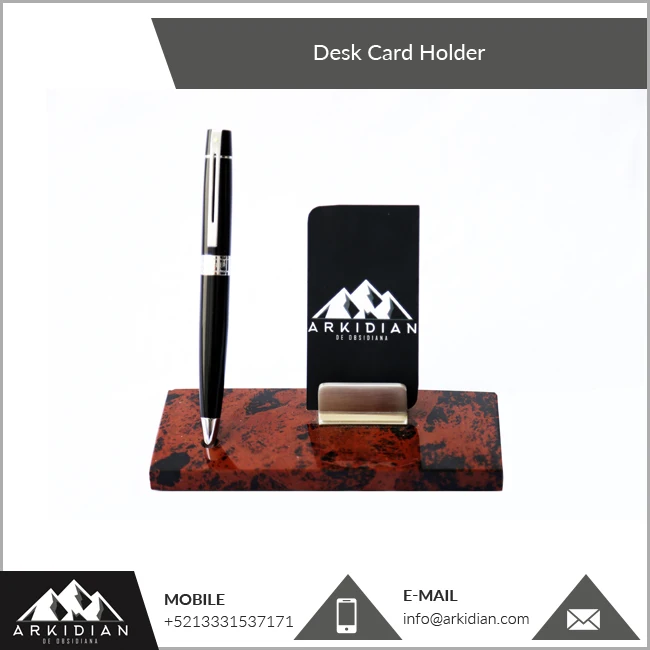 Beautiful Natural Obsidian Stone Desk Business Card Holder for Sale