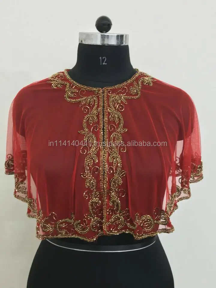 Casual Poncho Shrug Top Handmade Embroidery Work Free Size Many Colors Newest Style Net Short Plus Size Tank Sleeve Best Price