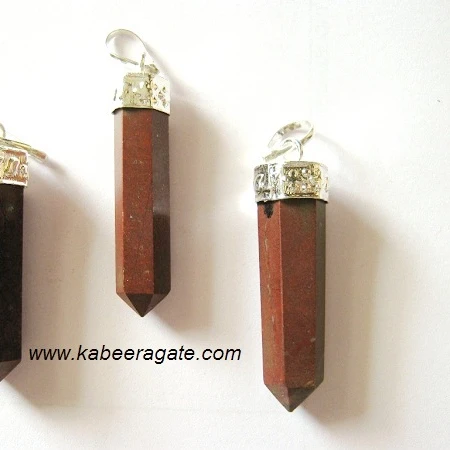 Wholesale Gemstone Pendant :  Red Jasper Pencil Pendants