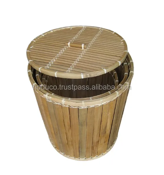 
Customized Colored Weaving Bamboo Box, Bamboo Bin 