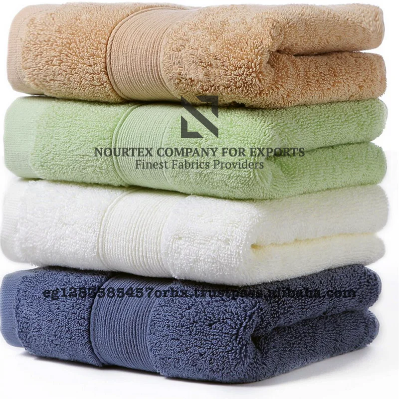 High Quality Home Textile Plain Dyed Terry Fabric Dobby Bath Towel Soft
