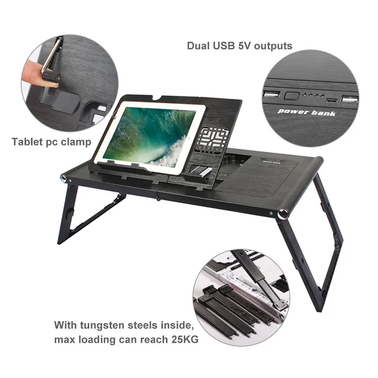 Hot Sell Modern Kids Adjustable Portable Bed Plastic Folding Table For Laptop