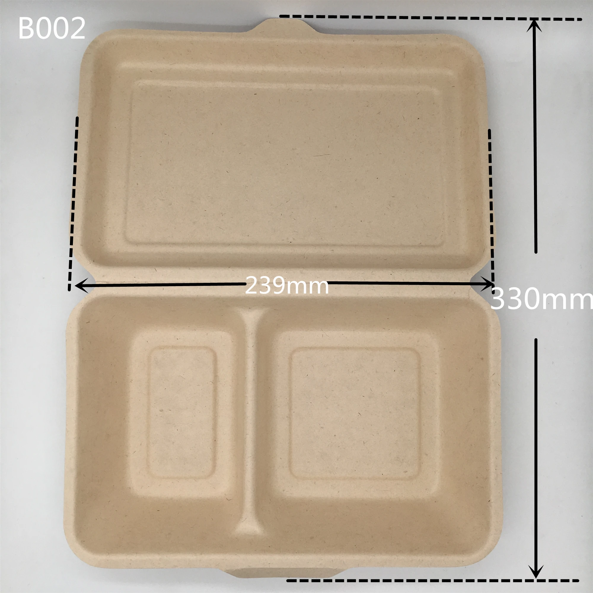 
Disposable Compostable Stackable Wheat Straw Fiber Lunch Box With 2 Compartment 