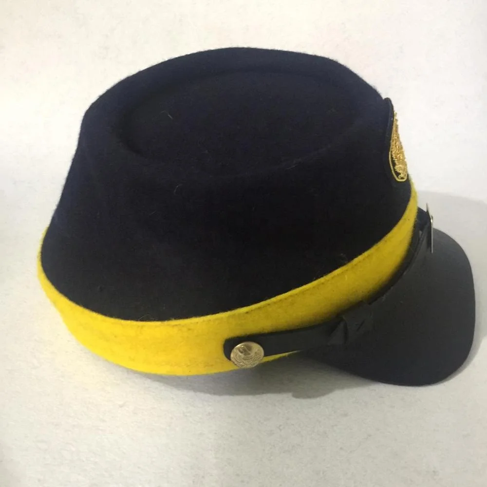 Reproduction U.S. Civil War Yellow Band  Kepi Military US Hand Embroidery Badge  Civil War Kepi