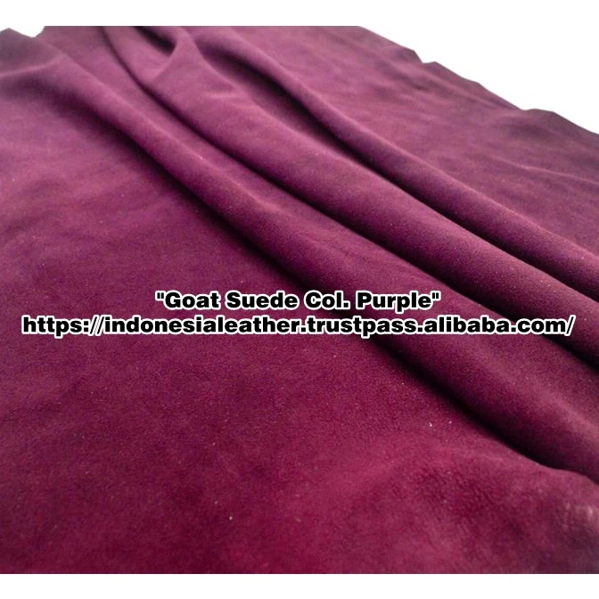 Genuine Goat Suede Leather for Shoes, Handbag and Garment Color Purple