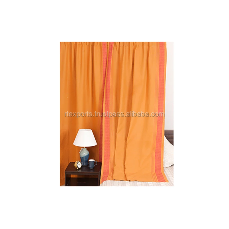 Bulk Supply of High Quality Pure Cotton Voile Fabric Window Curtain Set Home Decorative Customized Private Logo Sheer Feature