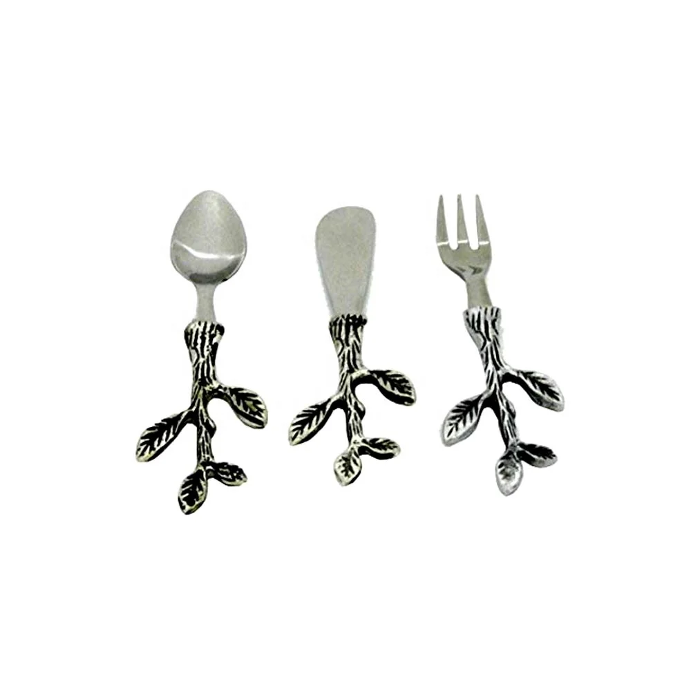 cute cheese knives set Gold Stainless Steel Cheese Spreader Set with Leopard Handle Butter Slicer Cheese Knife