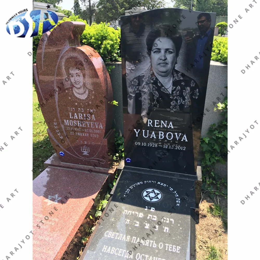 Красно-черный полированный большой гранитный современный памятник надгробный камень и памятный прямоугольной формы для