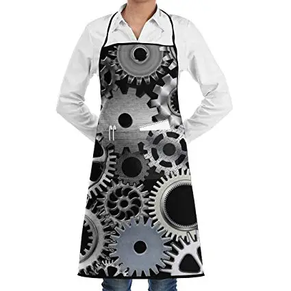Top quality work aprons for women Jeans apron with cross back leather straps
