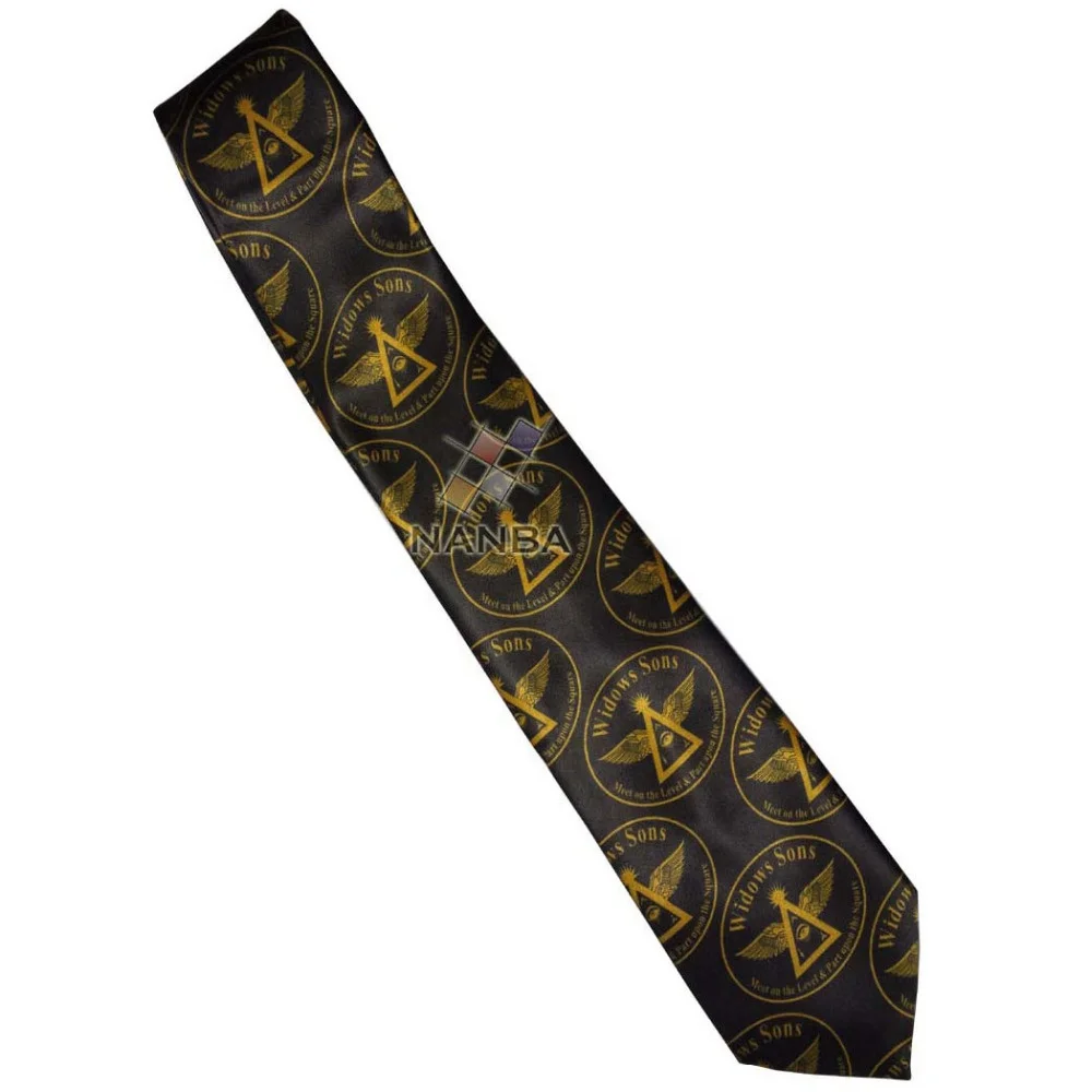 Masonic Plain tie black with logo