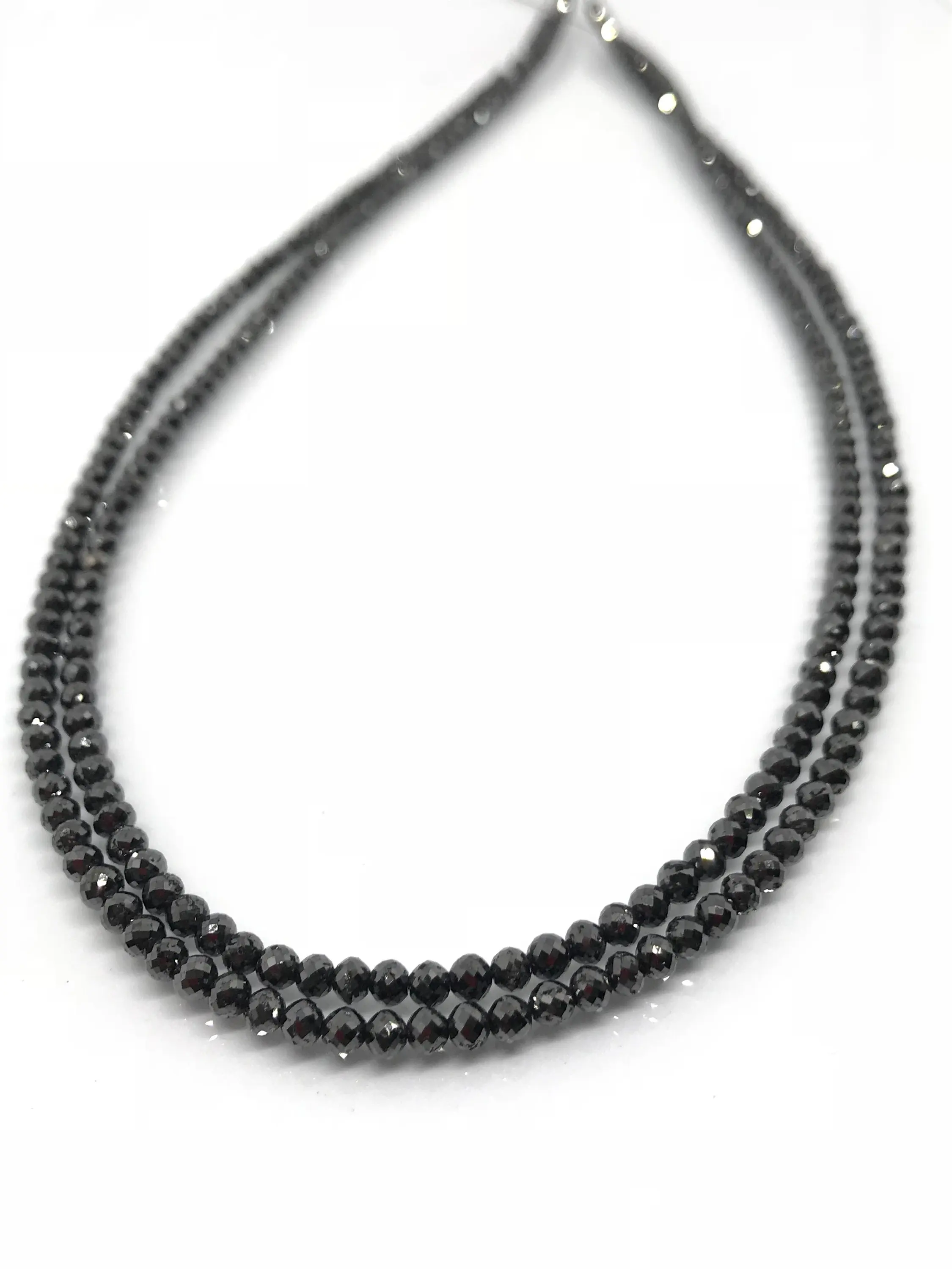 3 mm to 5 mm Faceted Black Diamond Beads Strands Necklace,black diamond beads strands