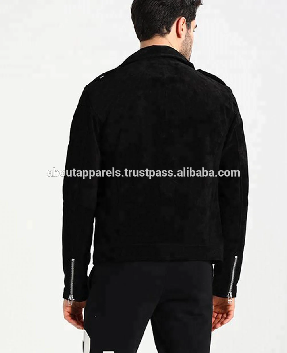 2022 New Stylish cheap customized black Color Leather Suede Bomber Jackets